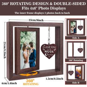 Boiveco frame holds two 4x6 photos back to back.