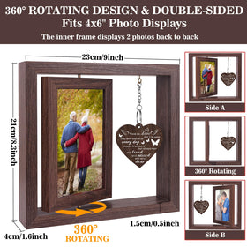 Boiveco wood texture memorial frame with vintage finish