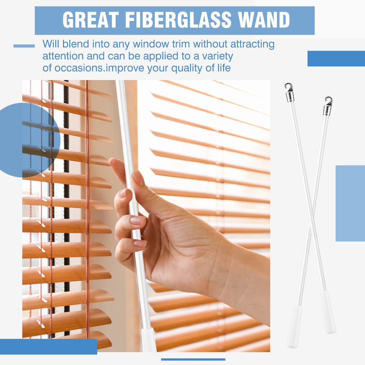 Bokon 30-inch replacement wand blends with window decor