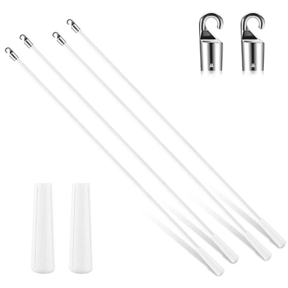 Bokon white 24-inch blinds wand with hook for easy replacement