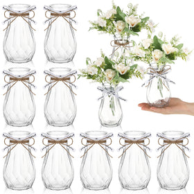 Bokon bulk bud vase 12-pack in clear plastic for centerpieces