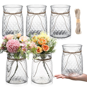 Bokon bulk plastic vases centerpieces clear, 4.3 inch size, for elegant tables.