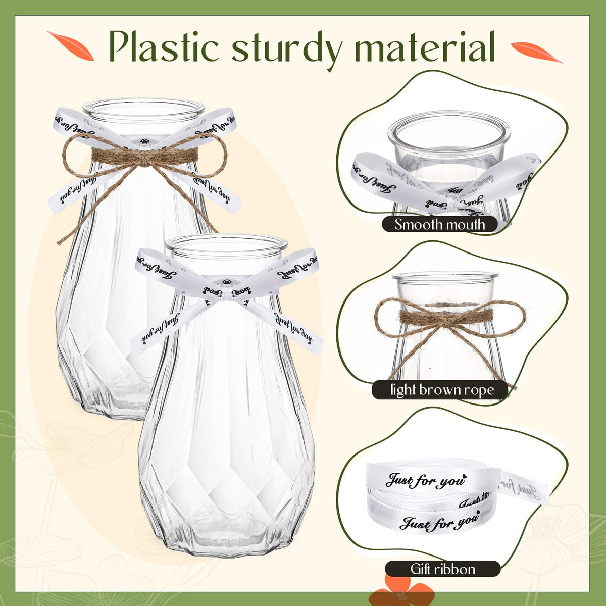 Bokon clear bud vase close-up with striped design