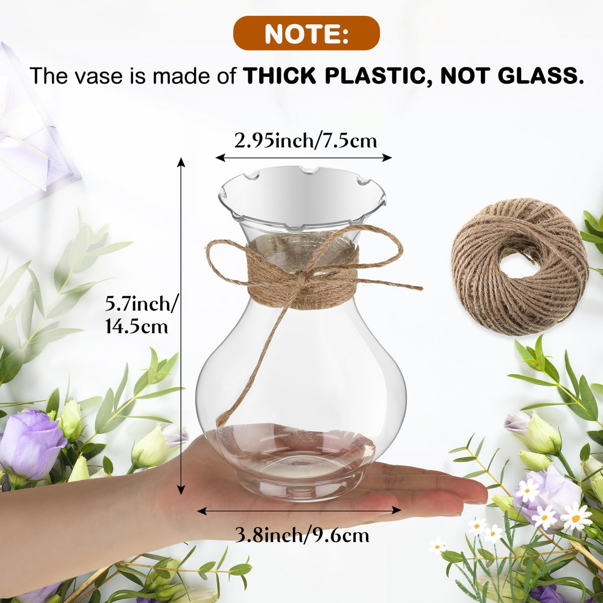 Bokon durable plastic bud vase ideal for weddings and events