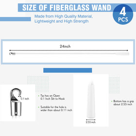 Bokon fiberglass white blind wand for durable vertical blinds