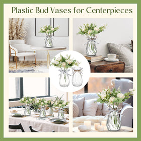 Bokon housewarming gift display using vases, twine, and ribbon