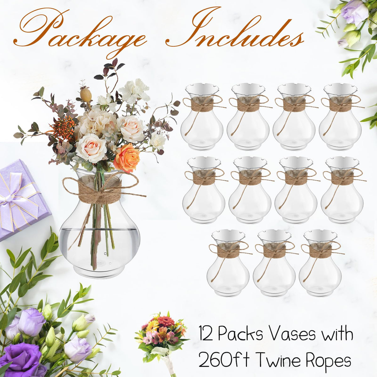 Bokon vases with hyacinths and tulips for bright centerpieces