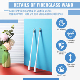 Bokon vertical blind wand ready-to-use with pre-installed hook