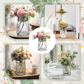 Bokon vintage-style vases with transparent finish for graceful flower arrangements.