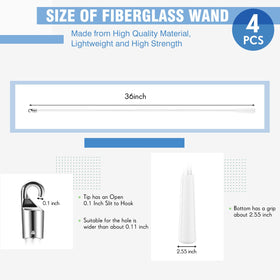 Bokon wand tip with 0.1 inch hook slit for quick attachment.