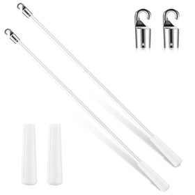 Bokon white fiberglass blind wand with hook for easy operation of 30-inch blinds