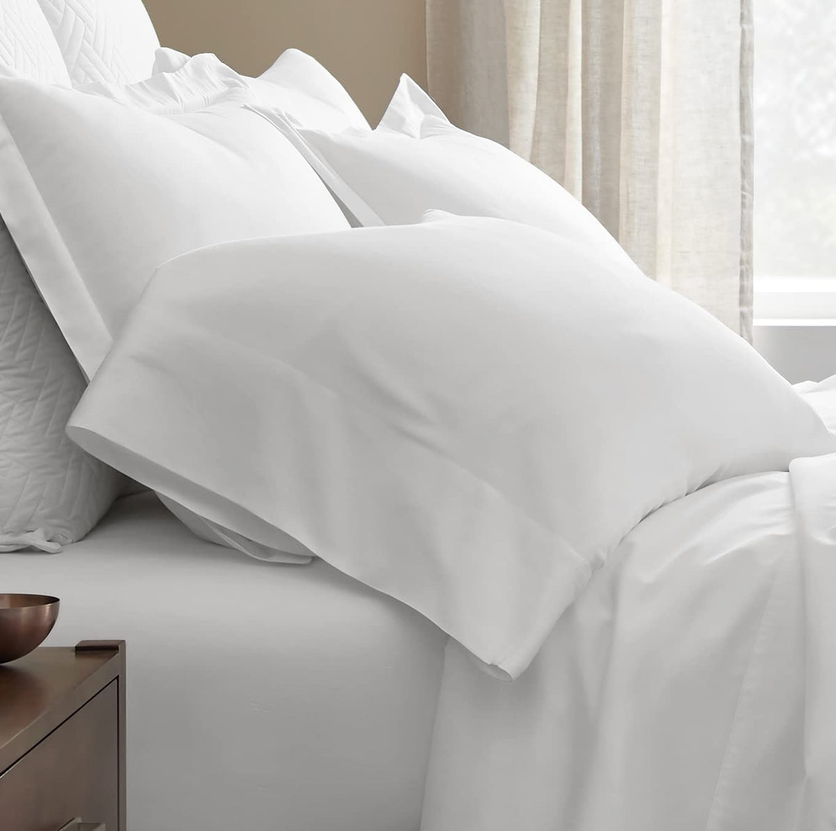 Boll & Branch Signature hemmed pillowcase set standard white offers classic comfort and style