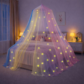 Bright, kid-friendly decor from Bollepo canopy suitable for girls' rooms