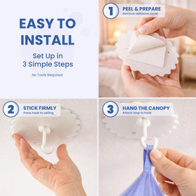 Bollepo canopy installation kit enables simple, tool-free setup
