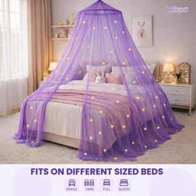 Bollepo princess netting bed canopy enhances playtime and reading nook experiences.