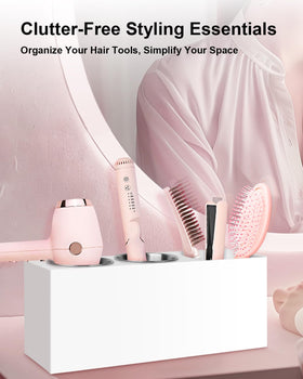 Bollmisde hair tool organizer side view shows compact, space-saving storage.