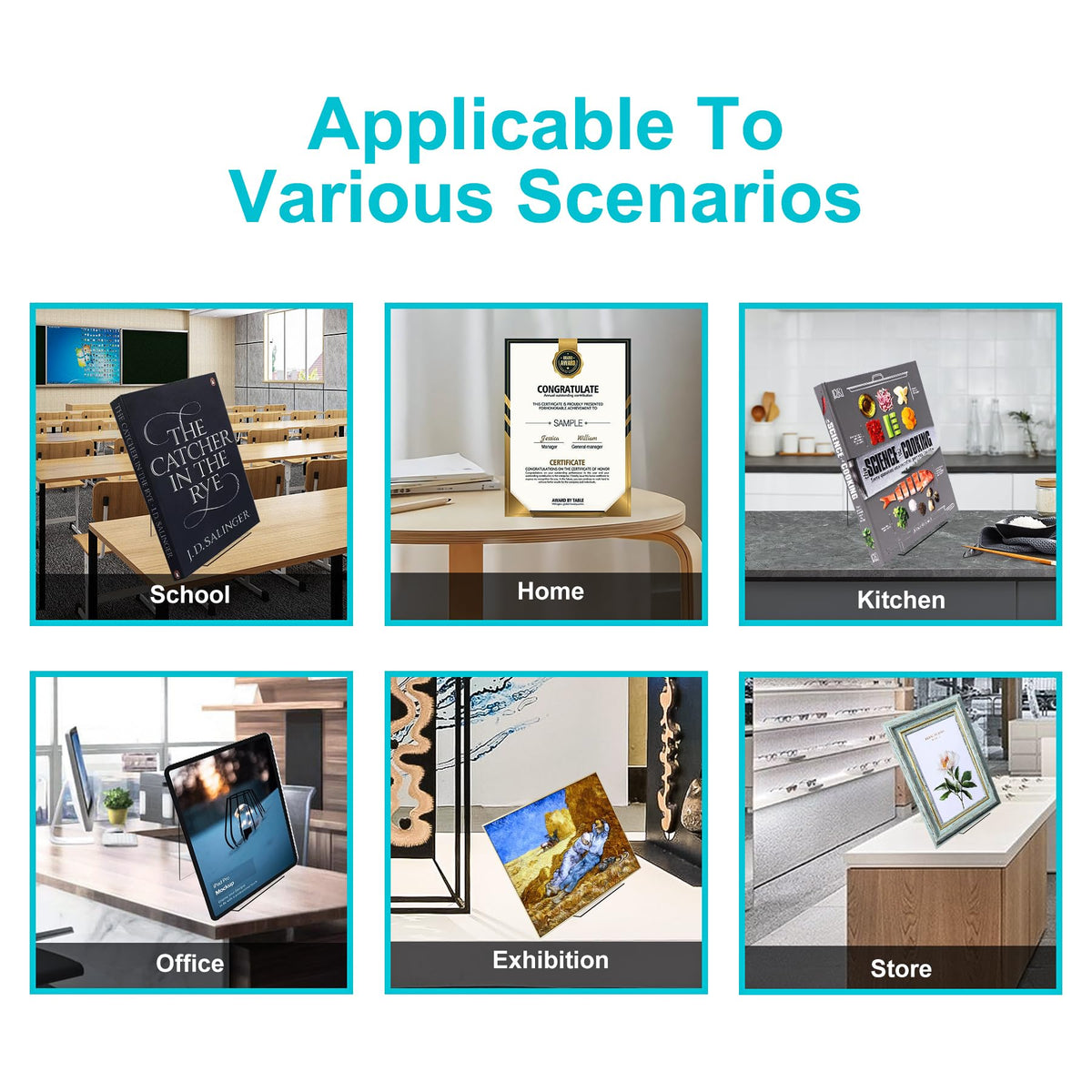 Boloyo transparent display easel suitable for home or office use