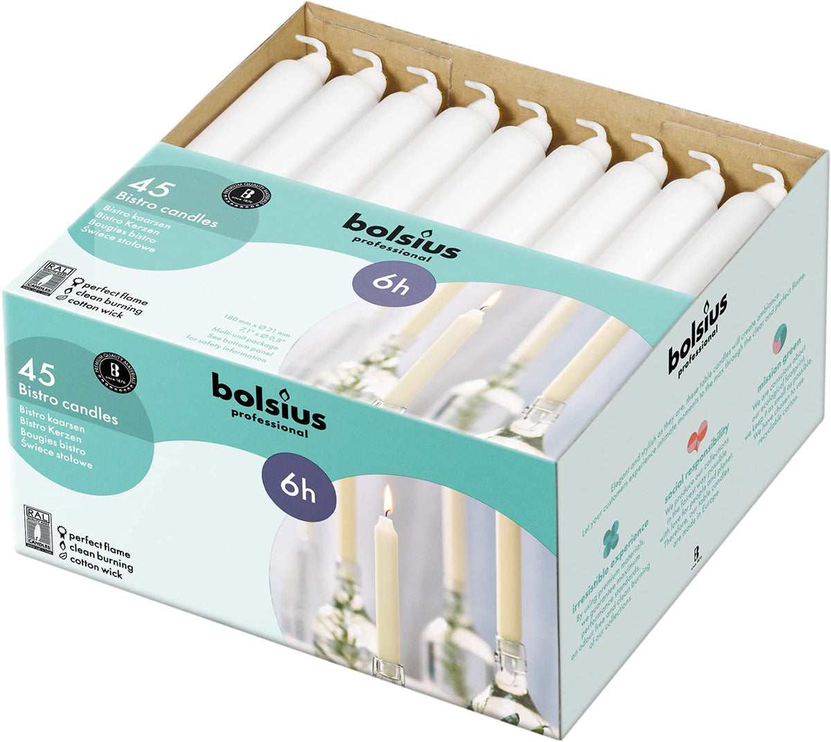 Bolsius clean-burning candle with minimal smoke during use