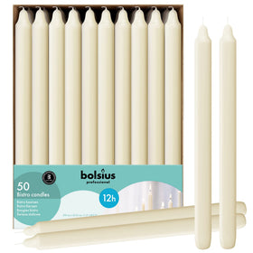 Bolsius Ivory Candlesticks 11.5-inch: dripless design for clean, elegant table candles.