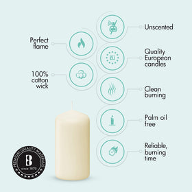 Bolsius Ivory Pillar Candle 2x3 dripless clean-burning for reliable décor lighting
