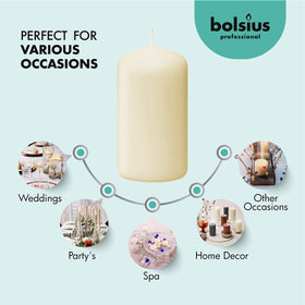 Bolsius Ivory Pillar Candle 2x3 European quality reflects premium craftsmanship