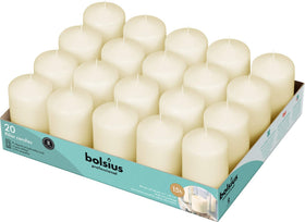 Bolsius Ivory Pillar Candle 2x3 full pack with elegant, dripless illumination for events