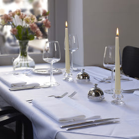 Bolsius Ivory taper on a holiday centerpiece for festive decor