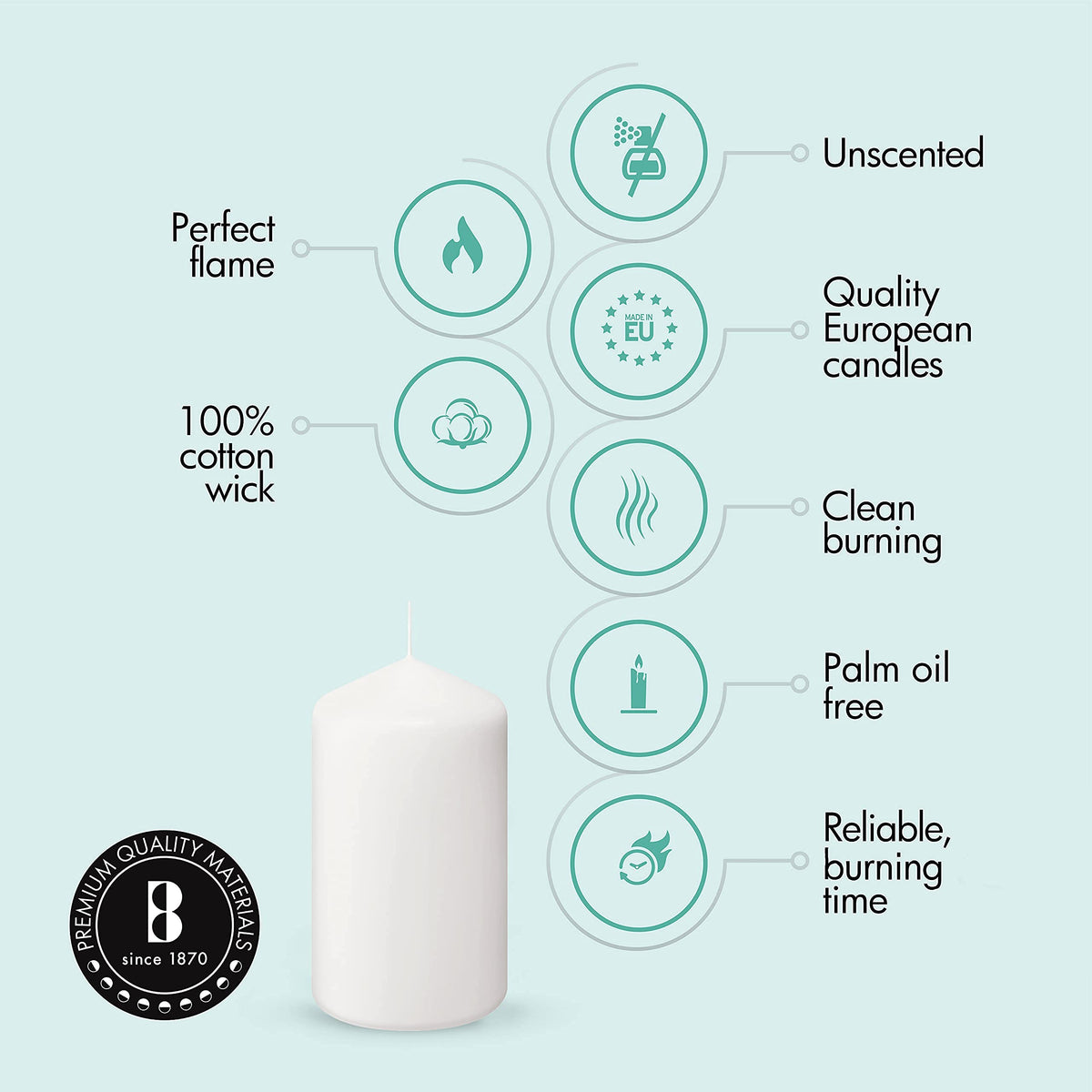 Bolsius long-burn candles deliver up to 20 hours.