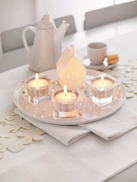 Bolsius tea lights feature a 100 percent cotton wick for a steady glow.
