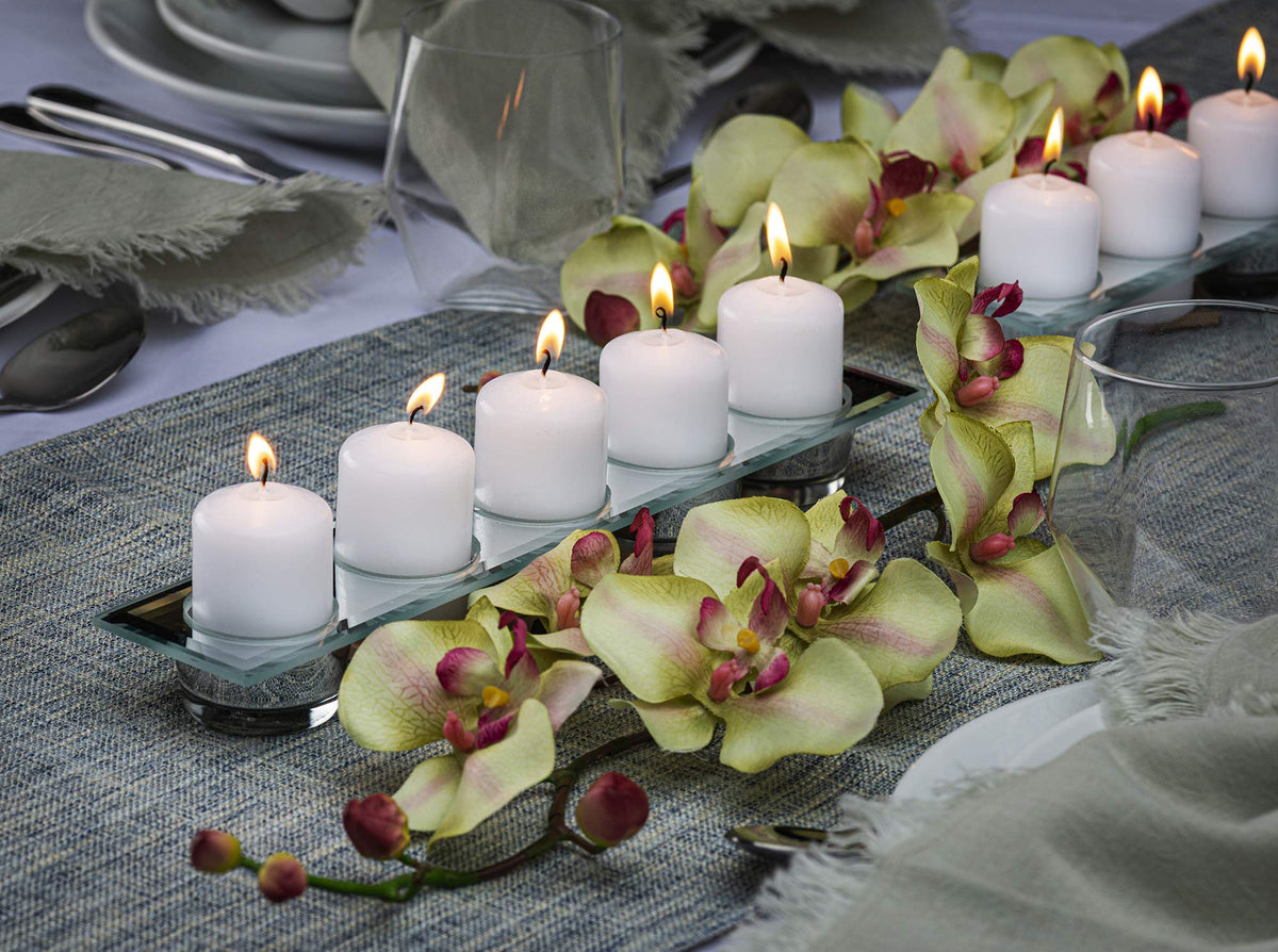 Bolsius unscented centerpieces candles for flexible use.
