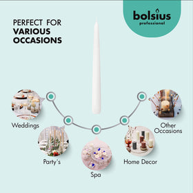BOLSIUS wedding table centerpiece candles enhance ceremonies with warm light.