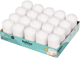 Bolsius white pillar candle 2x3 20-pack ready to illuminate elegant home décor.