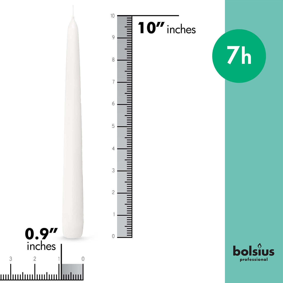 Bolsius white taper candles bulk pack ready for weddings and events.