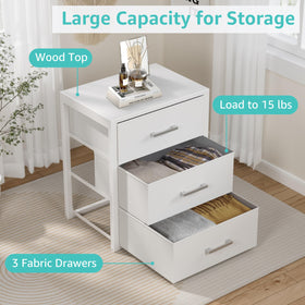 BOLUO in a small dorm, white fabric dresser beside a bed