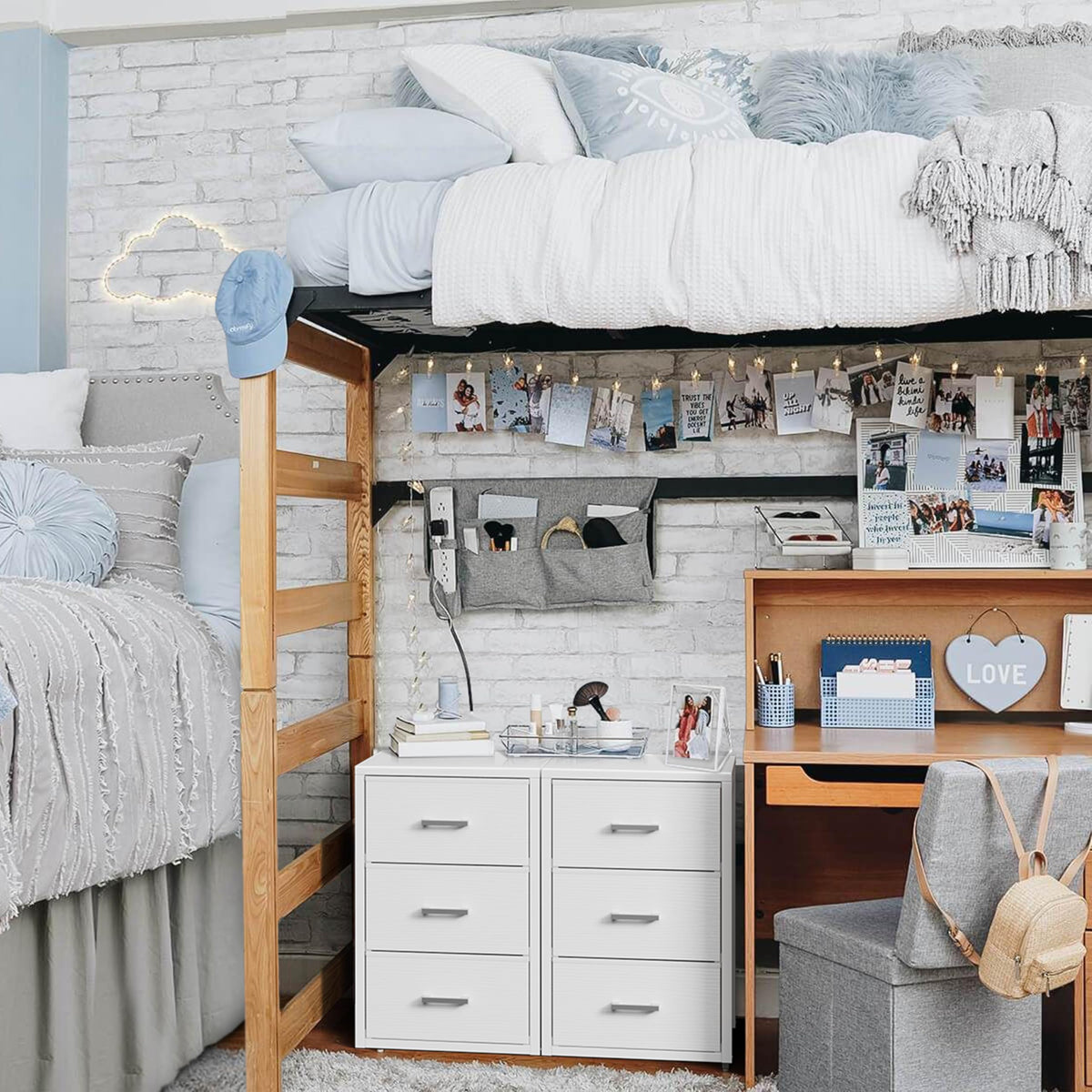 BOLUO open drawers reveal fabric compartments ideal for bedside organization