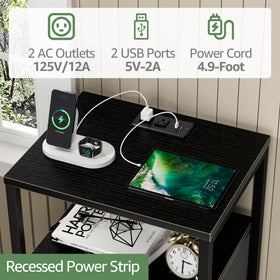 BOLUO nightstand with adjustable feet for floor protection and stability.
