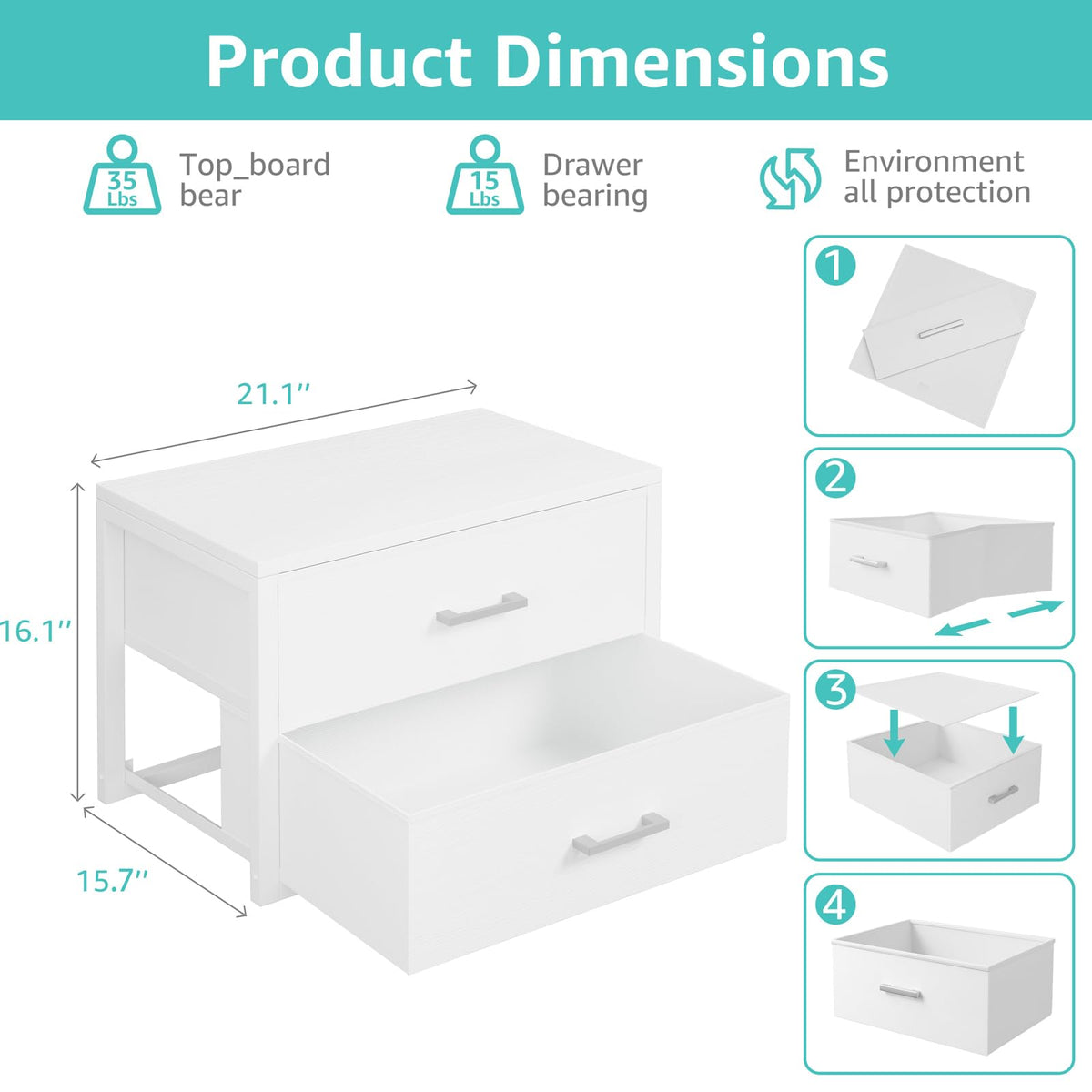 BOLUO wood top board and metal frame for a lightweight, durable base
