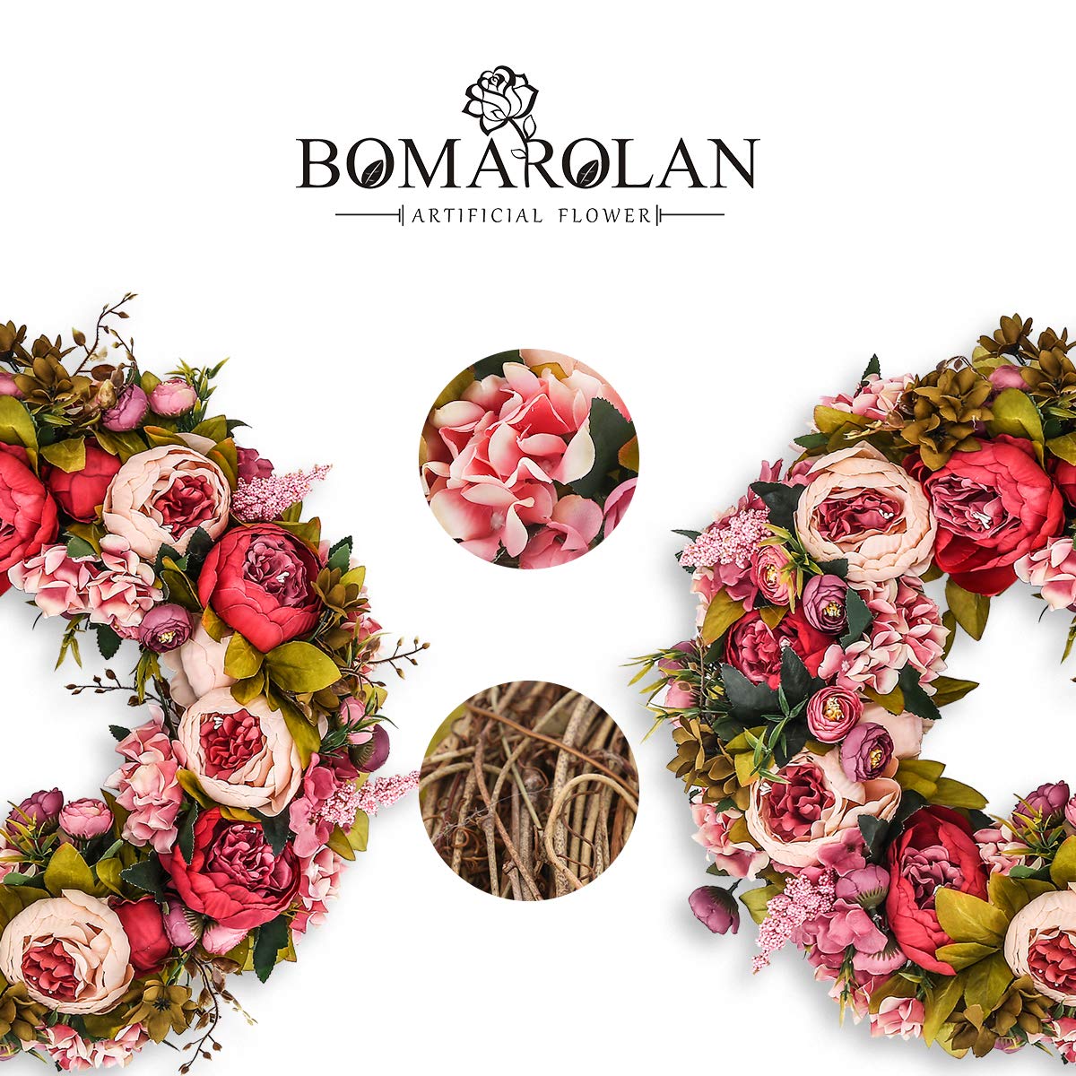 Outdoor-friendly BOMAROLAN wreath for porch display