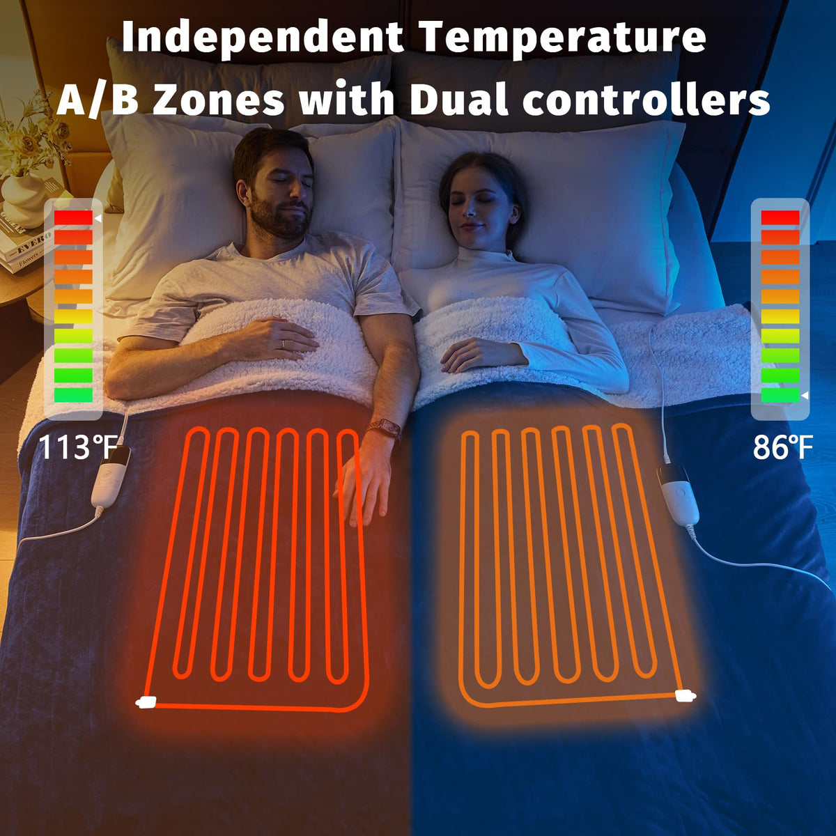 BOMOVA queen blanket with 10 levels—precise comfort for chilly evenings.