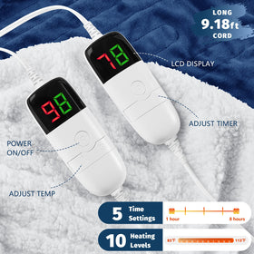 BOMOVA queen blanket features auto-off at 8 hours for safety.
