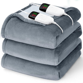 BOMOVA queen-size heated blanket folded for cozy warmth