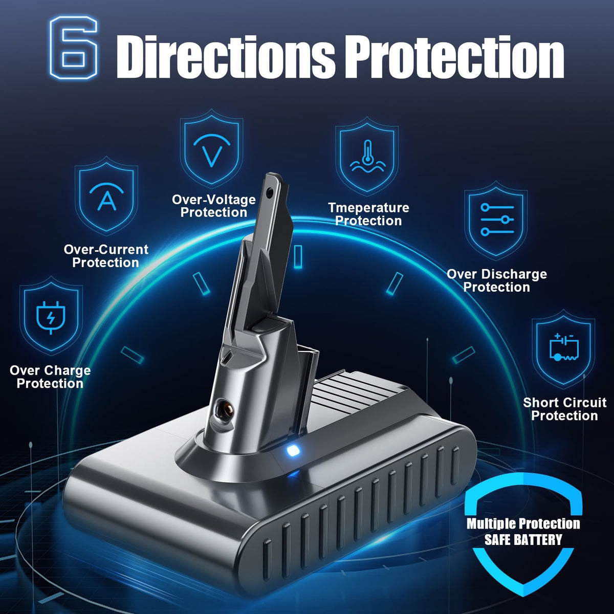 Bonadget V7 battery for Dyson V7 Absolute extends cleaning sessions with Li-ion power.