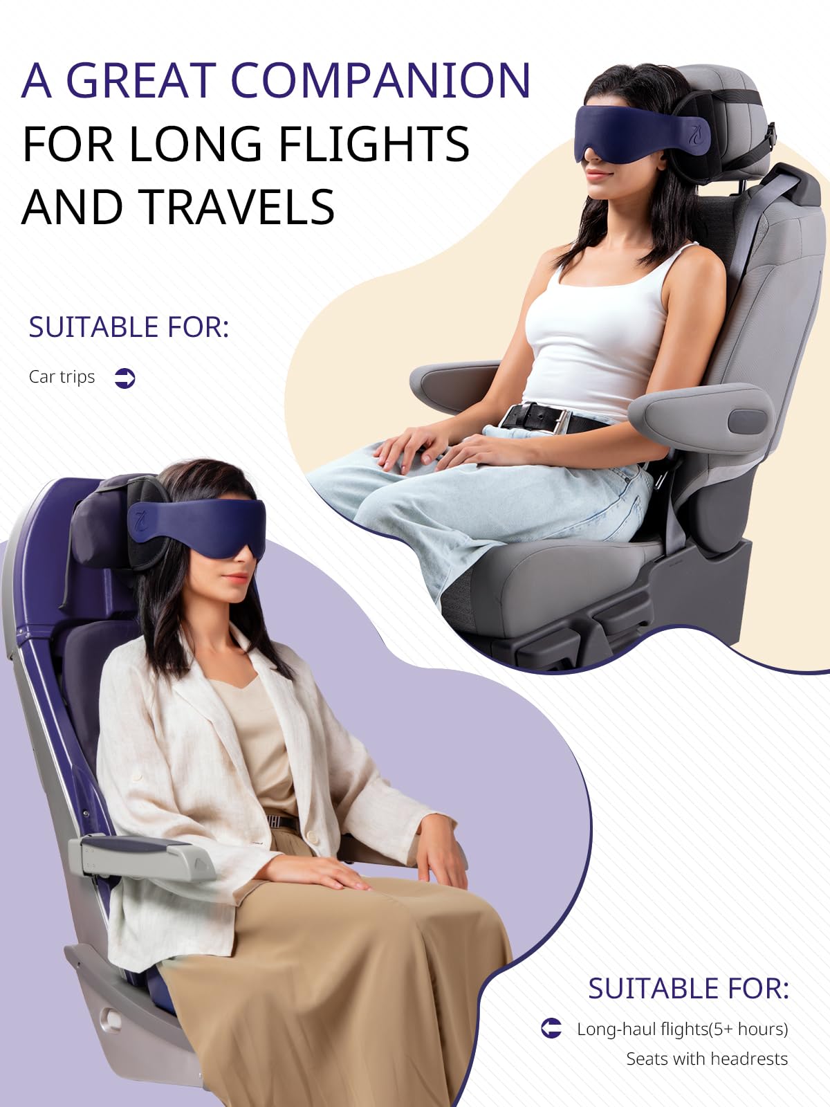 Bonairest B02 car road trip setup with headrest compatibility