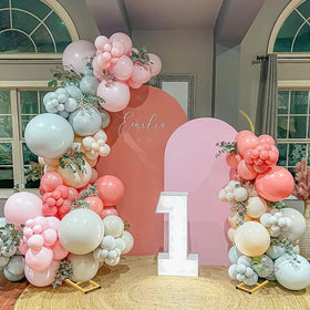 Bonastella balloon arch stand semi-open arch design for a contemporary ceremony look