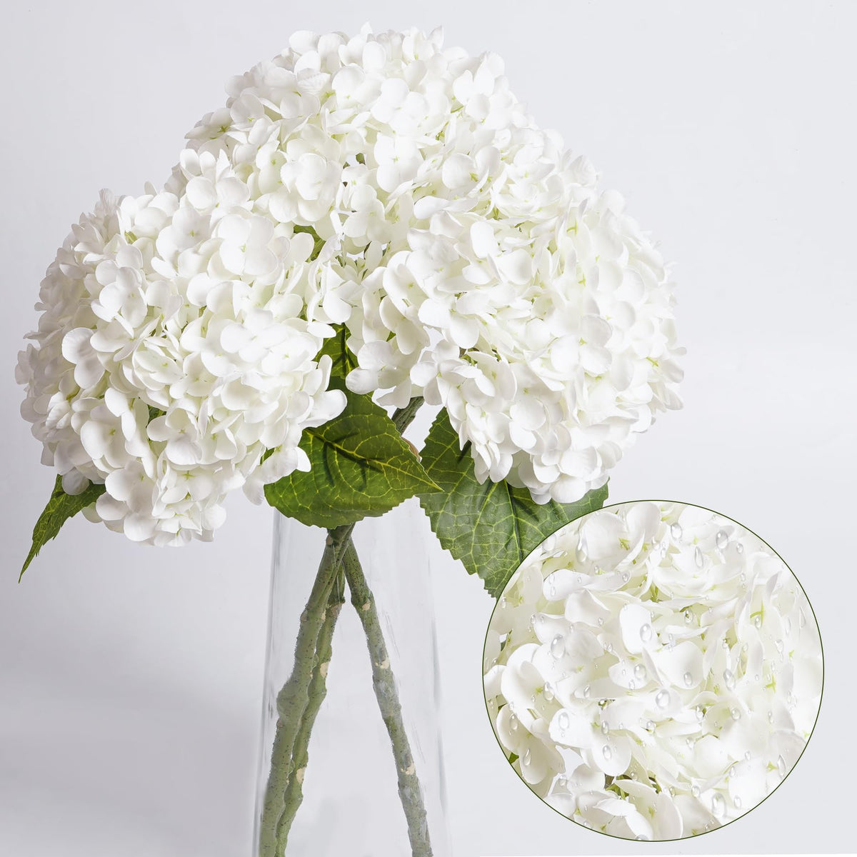 BonBloom's real-touch latex hydrangea petals resemble fresh blooms for timeless decor.