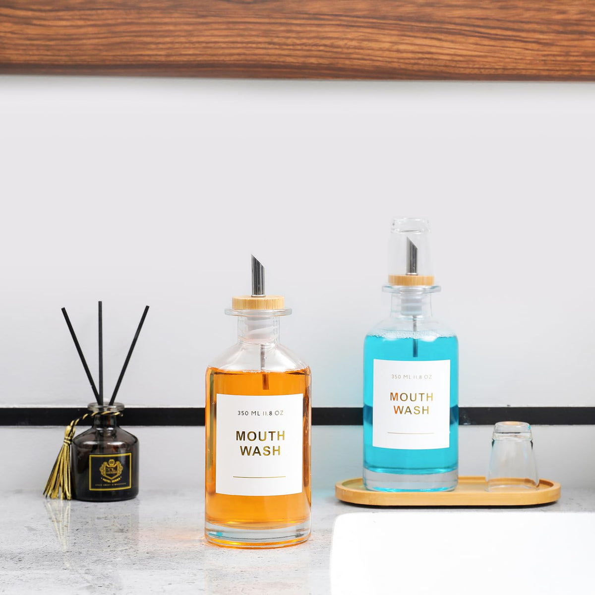 BONLONG bamboo tray base provides stable, elegant bathroom organization.