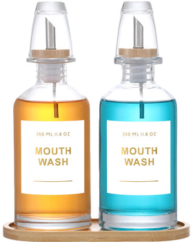 BONLONG glass mouthwash dispenser clear set2 for sleek daily use.
