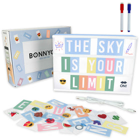 BONNYCO Blue Cinema Light Box letters display—vibrant room decor and creative messages.