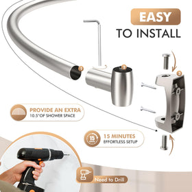 Bonpally adjustable length fits 40-72 inches in many bathrooms.