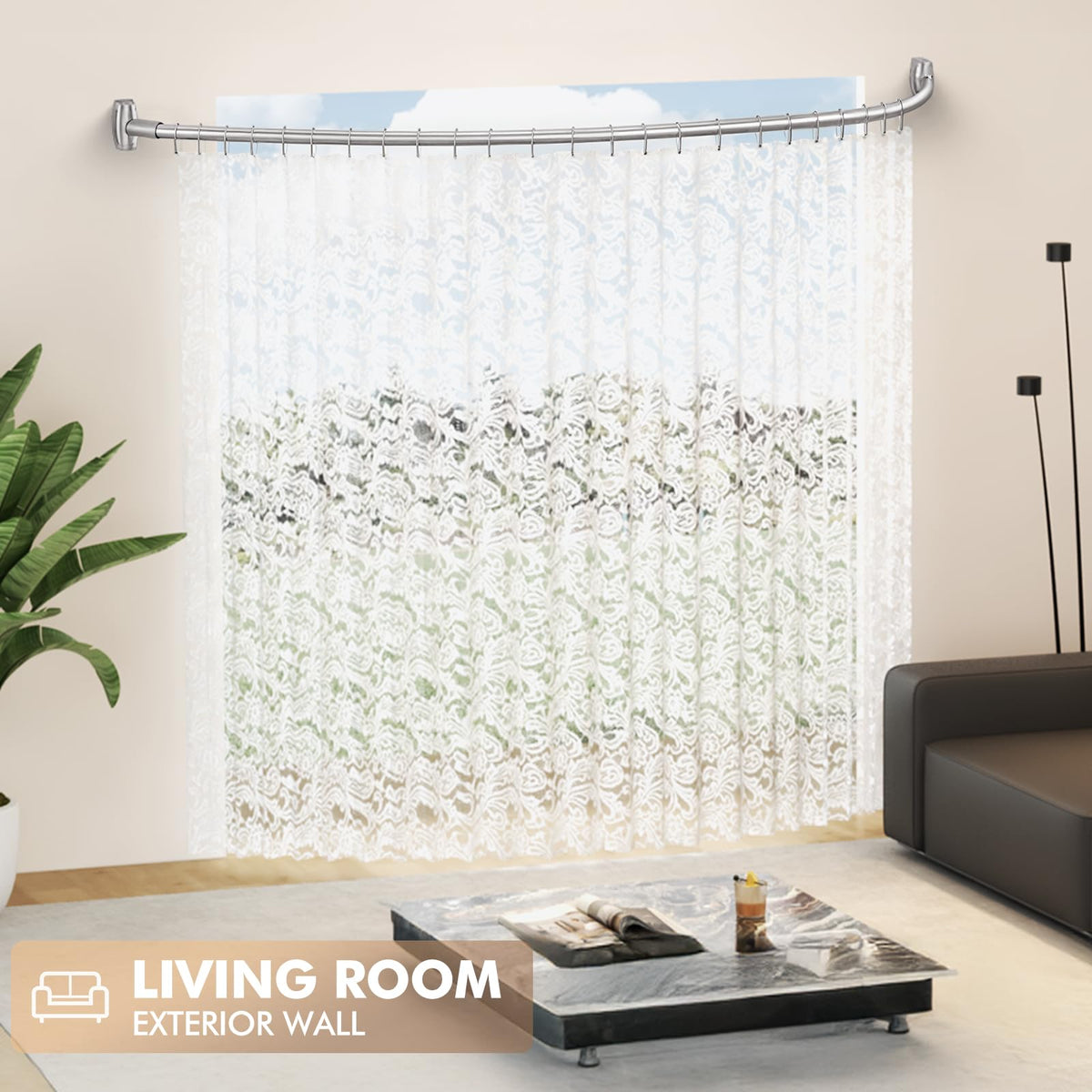 Bonpally curved rod suits bathrooms, stalls, and changing spaces with style.